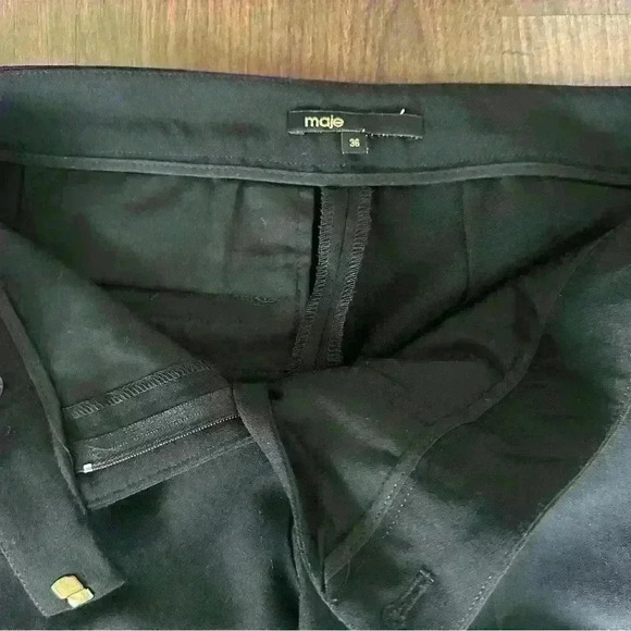 Maje black cropped trousers with pockets size 36 - Picture 5 of 9